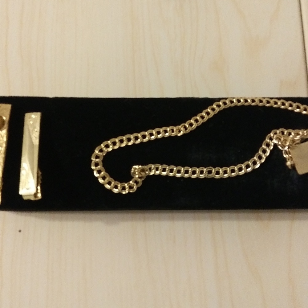 Men's Anson New Vintage Tie Clips and Wallet Chain
